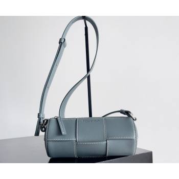 Bottega Veneta Small Canette Intreccio leather cross-body Bag Gray Blue (misu-24040816)