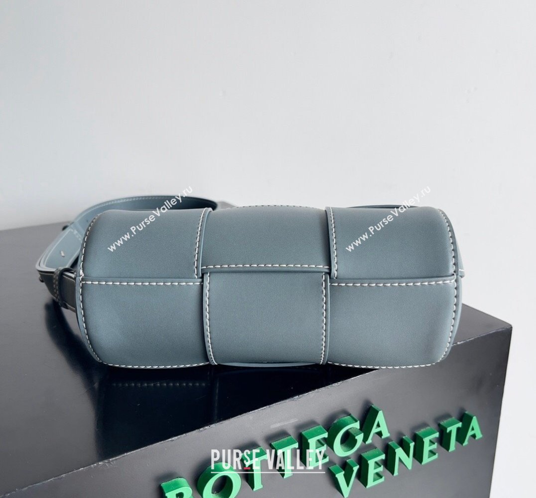 Bottega Veneta Small Canette Intreccio leather cross-body Bag Gray Blue (misu-24040816)
