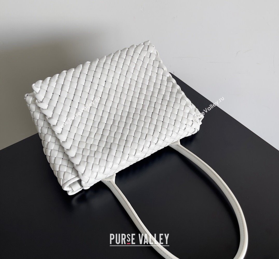 Bottega Veneta Patti Padded intreccio leather Top Handle Bag White 2024 (misu-24040802)