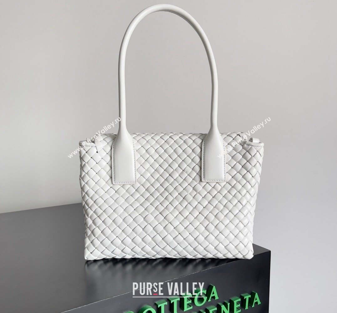 Bottega Veneta Patti Padded intreccio leather Top Handle Bag White 2024 (misu-24040802)