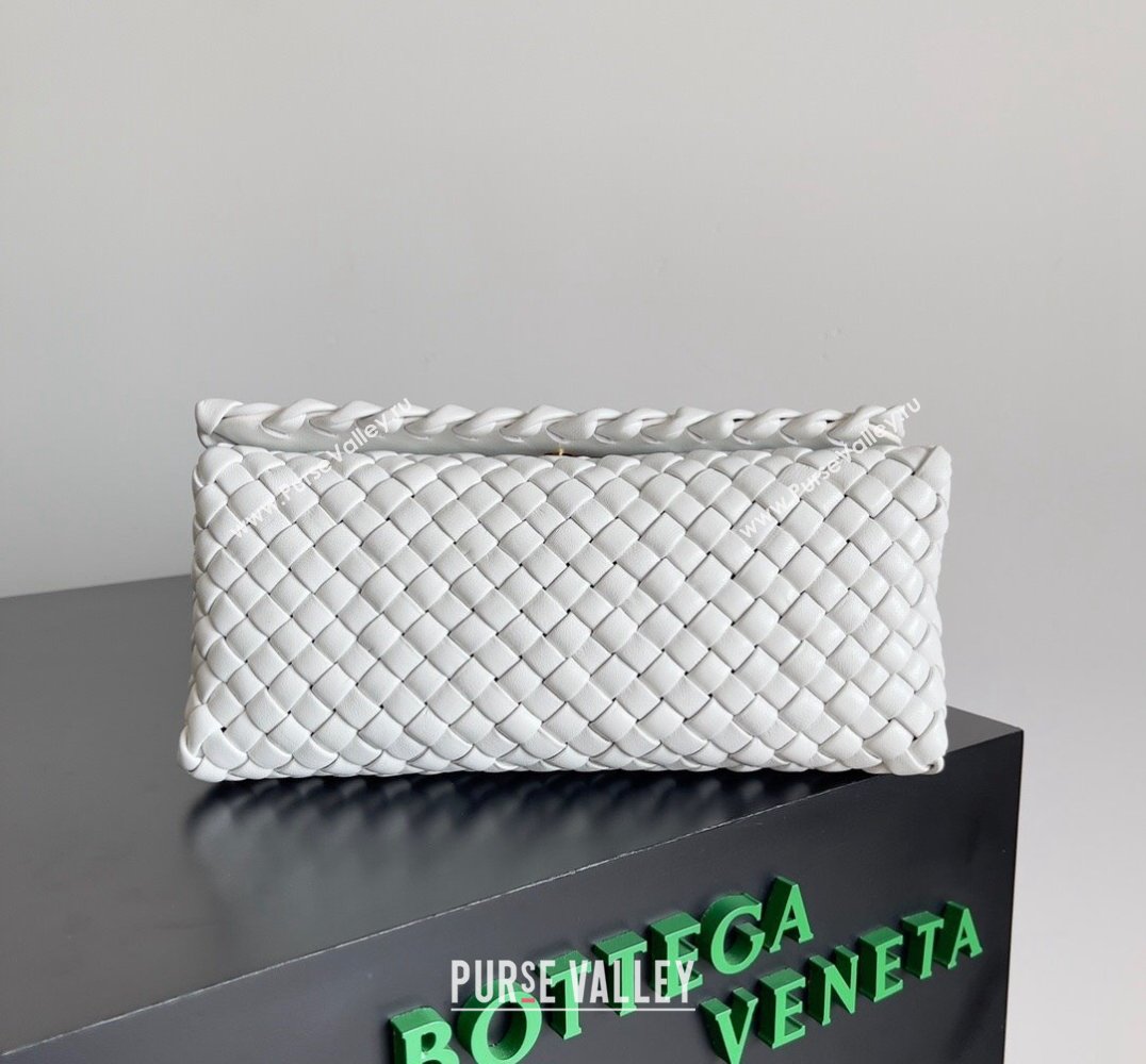 Bottega Veneta Patti Padded intreccio leather Top Handle Bag White 2024 (misu-24040802)