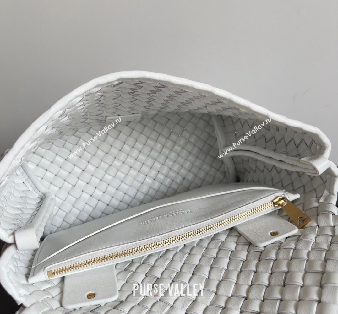 Bottega Veneta Patti Padded intreccio leather Top Handle Bag White 2024 (misu-24040802)