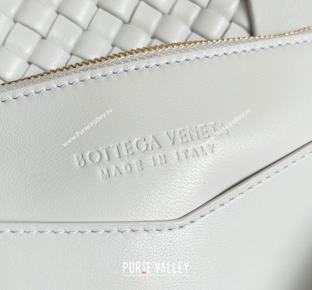 Bottega Veneta Patti Padded intreccio leather Top Handle Bag White 2024 (misu-24040802)