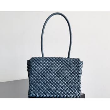 Bottega Veneta Patti Padded intreccio leather Top Handle Bag Navy Blue 2024 (misu-24040804)