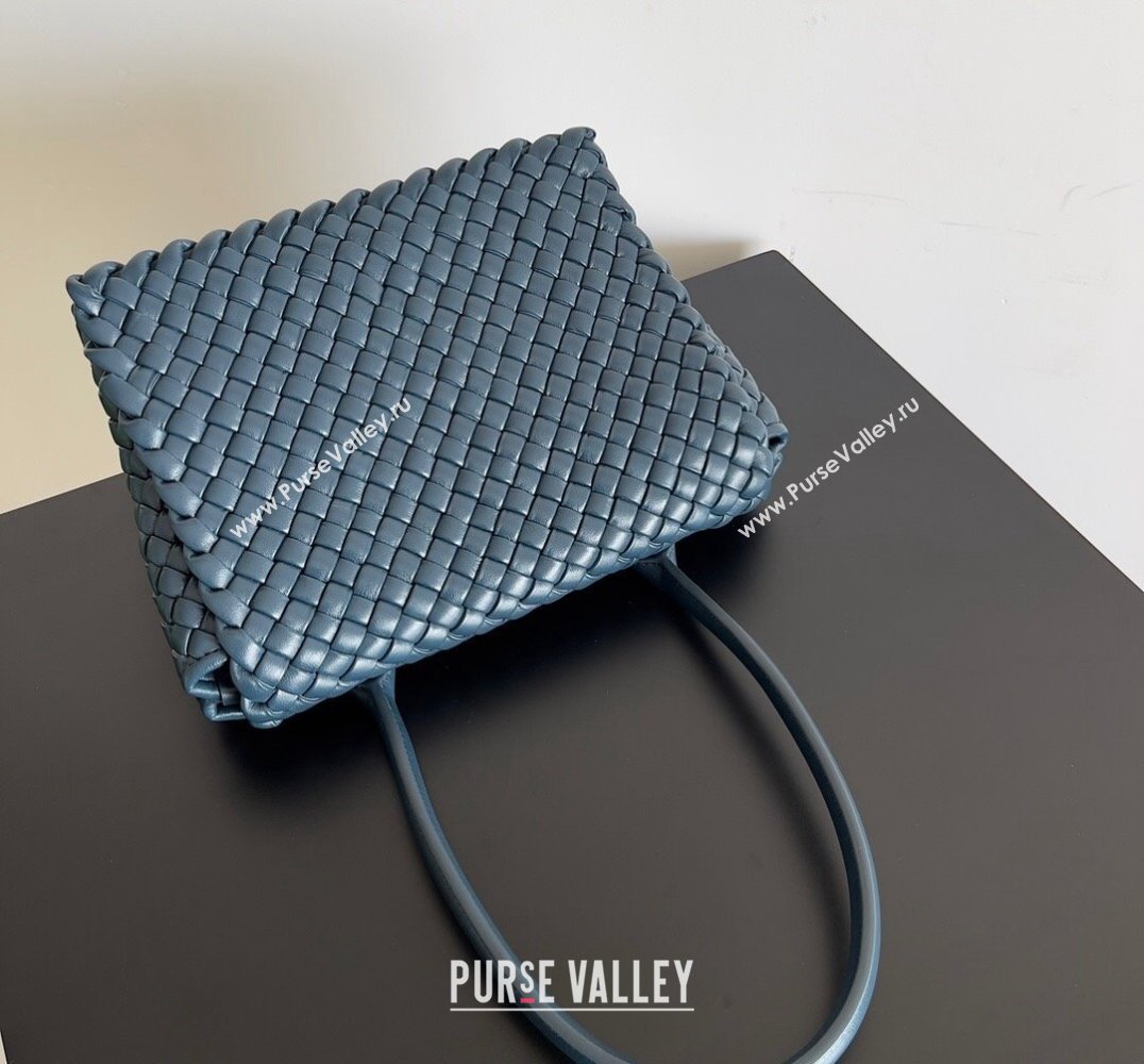 Bottega Veneta Patti Padded intreccio leather Top Handle Bag Navy Blue 2024 (misu-24040804)