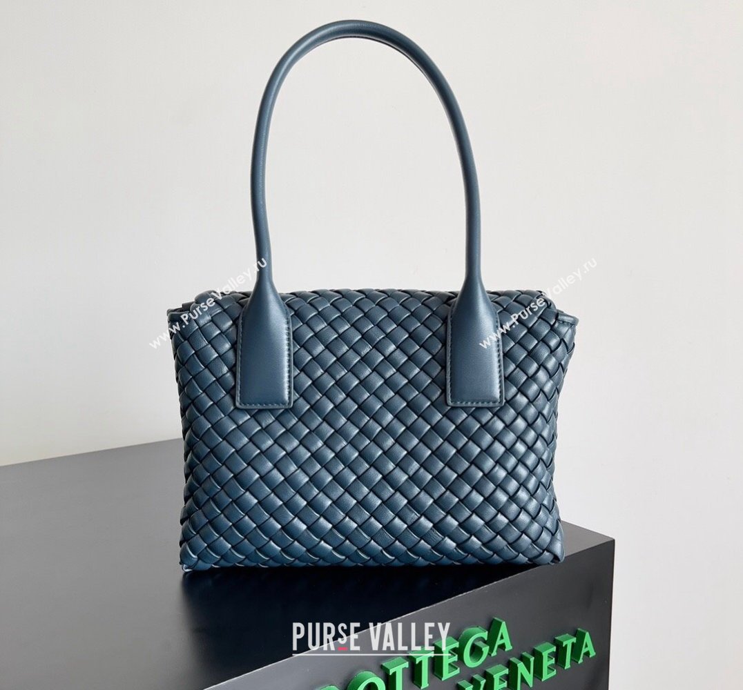 Bottega Veneta Patti Padded intreccio leather Top Handle Bag Navy Blue 2024 (misu-24040804)