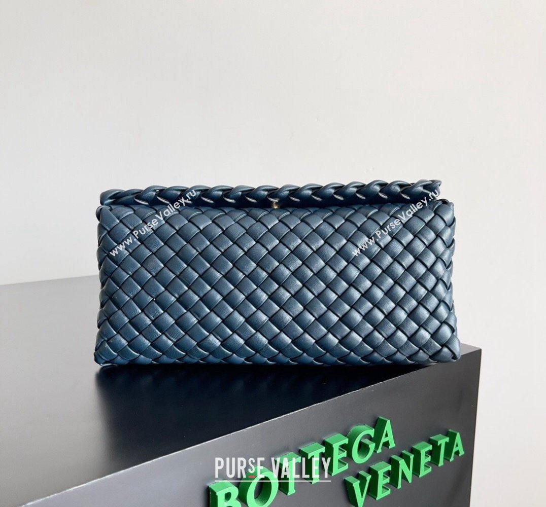Bottega Veneta Patti Padded intreccio leather Top Handle Bag Navy Blue 2024 (misu-24040804)