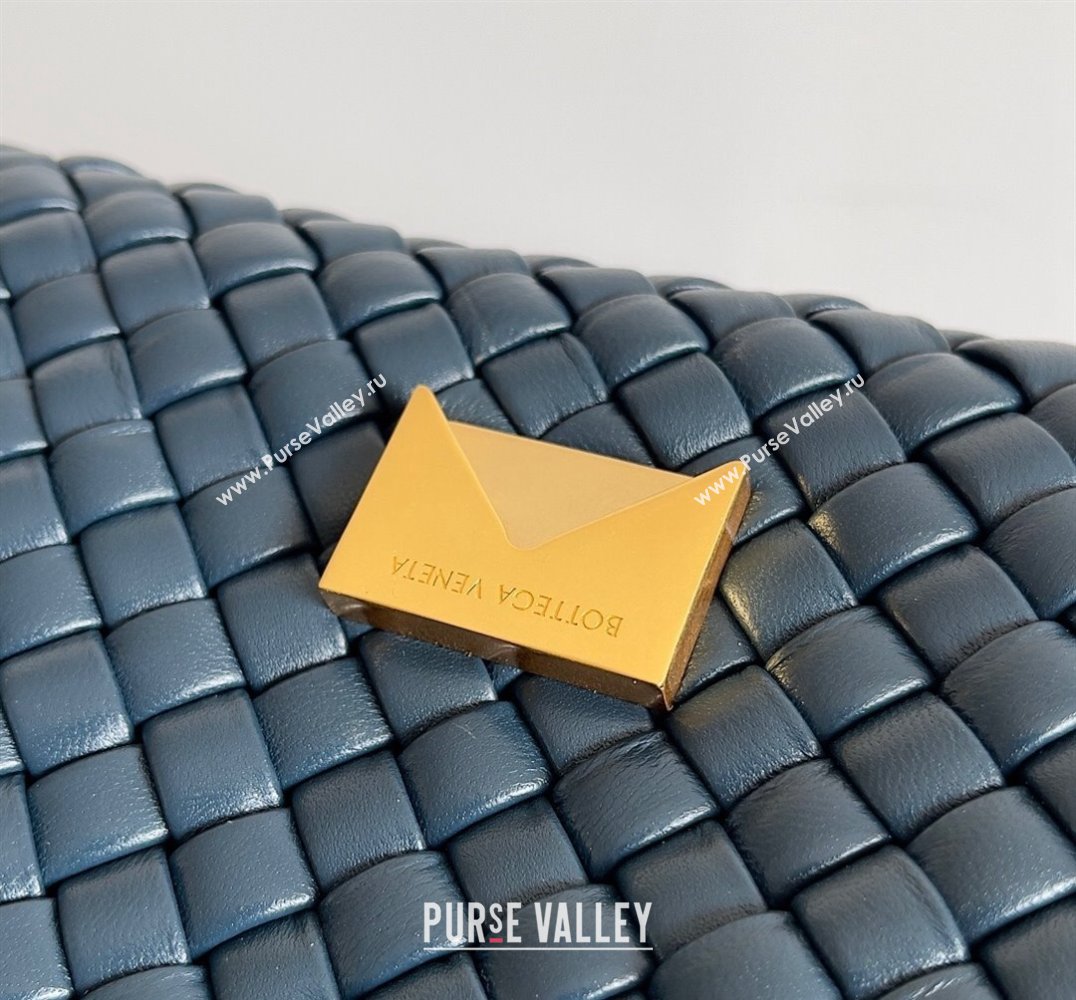 Bottega Veneta Patti Padded intreccio leather Top Handle Bag Navy Blue 2024 (misu-24040804)