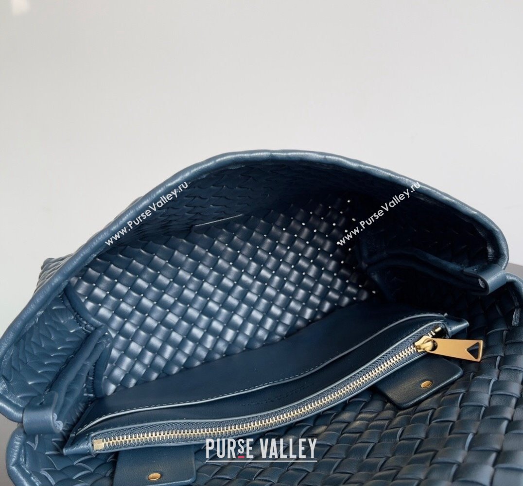 Bottega Veneta Patti Padded intreccio leather Top Handle Bag Navy Blue 2024 (misu-24040804)