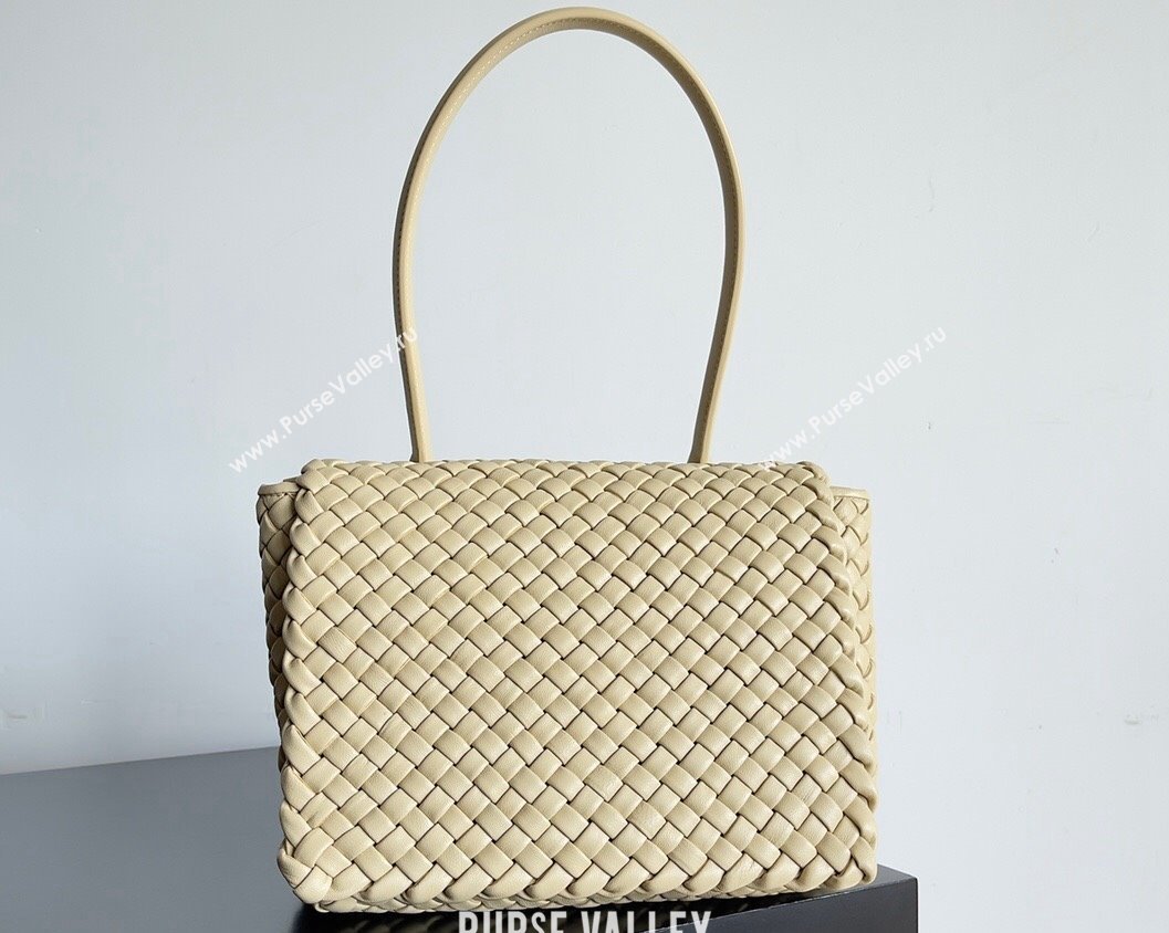 Bottega Veneta Patti Padded intreccio leather Top Handle Bag Beige 2024 (misu-24040803)