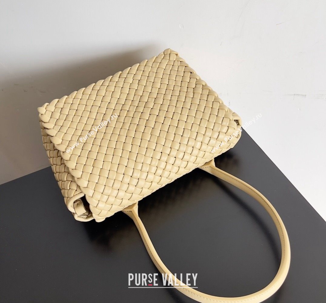 Bottega Veneta Patti Padded intreccio leather Top Handle Bag Beige 2024 (misu-24040803)