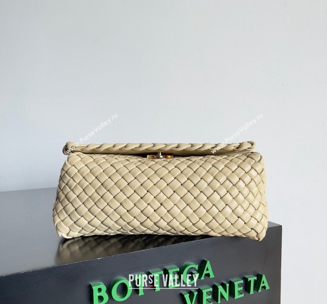 Bottega Veneta Patti Padded intreccio leather Top Handle Bag Beige 2024 (misu-24040803)
