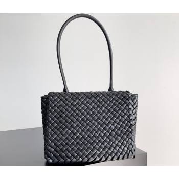 Bottega Veneta Patti Padded intreccio leather Top Handle Bag Black 2024 (misu-24040801)