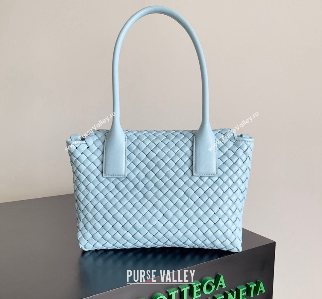 Bottega Veneta Patti Padded intreccio leather Top Handle Bag Sky Blue 2024 (misu-24040805)