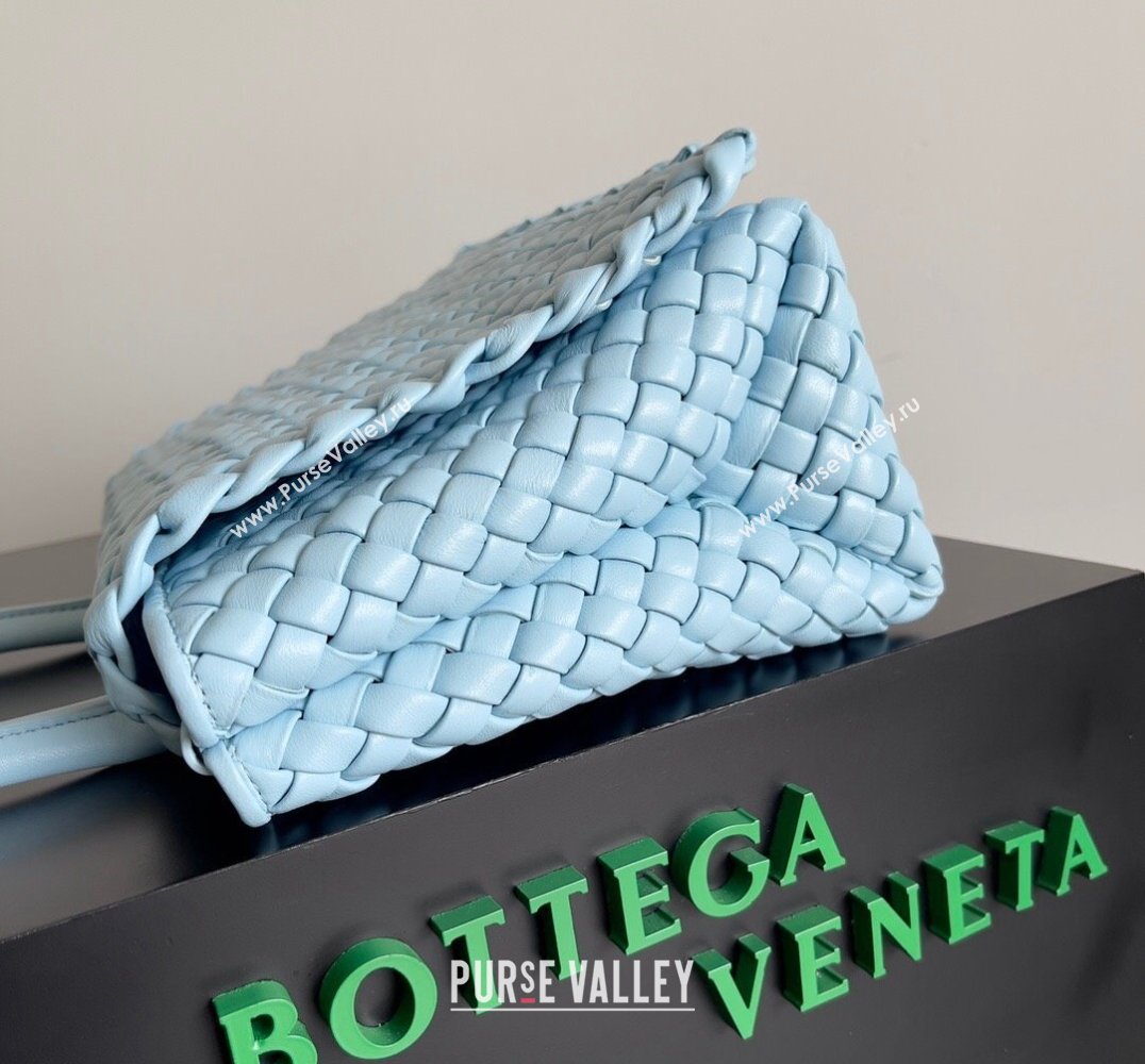 Bottega Veneta Patti Padded intreccio leather Top Handle Bag Sky Blue 2024 (misu-24040805)