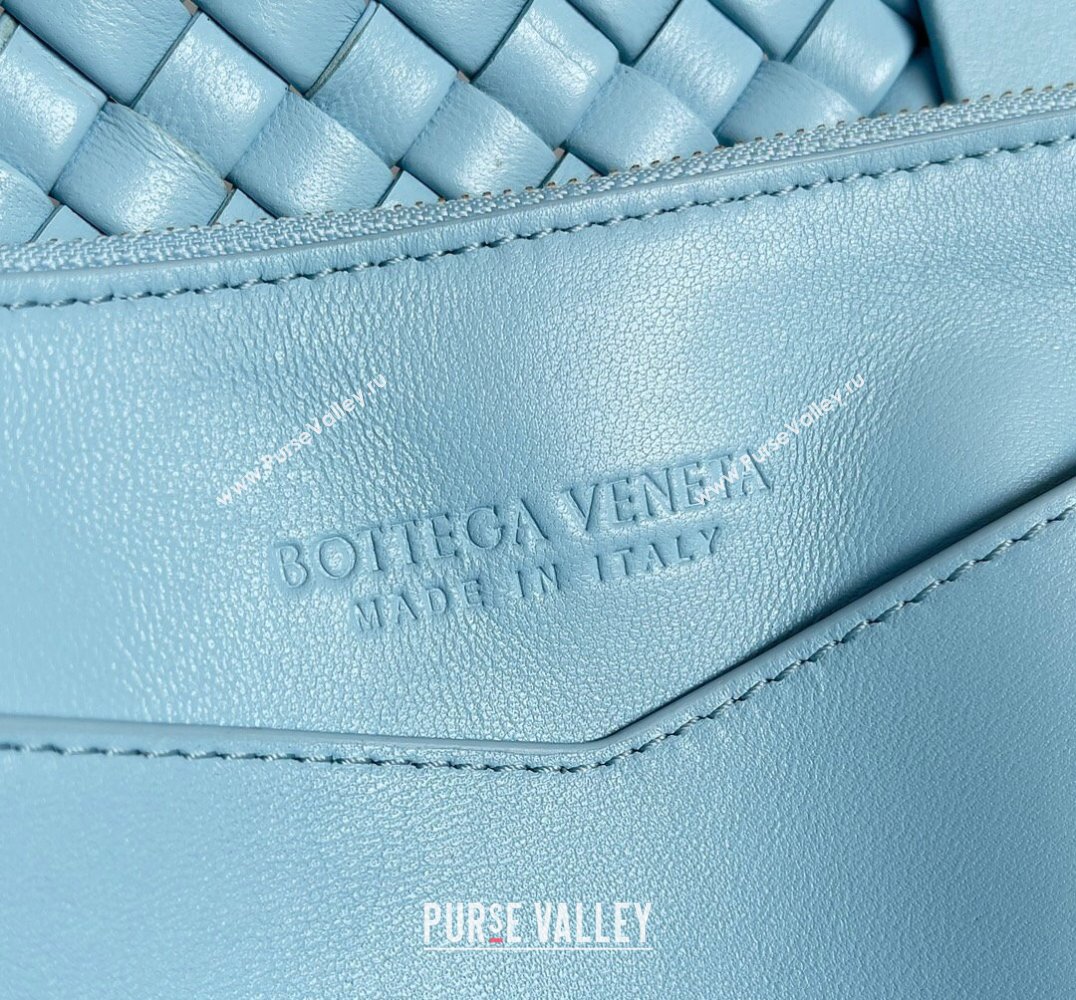 Bottega Veneta Patti Padded intreccio leather Top Handle Bag Sky Blue 2024 (misu-24040805)