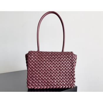Bottega Veneta Patti Padded intreccio leather Top Handle Bag BAROLO 2024 (misu-24040806)