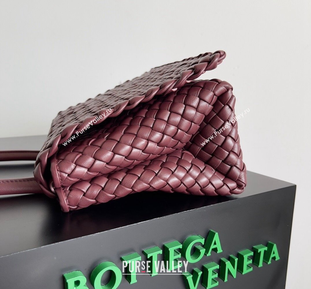 Bottega Veneta Patti Padded intreccio leather Top Handle Bag BAROLO 2024 (misu-24040806)