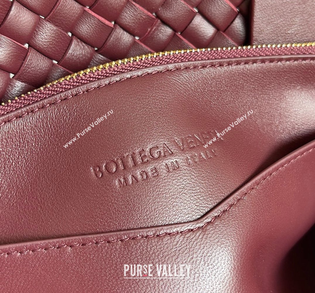 Bottega Veneta Patti Padded intreccio leather Top Handle Bag BAROLO 2024 (misu-24040806)