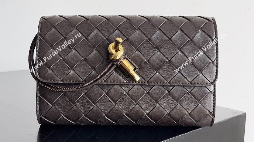 Bottega Veneta Andiamo Large Flap Wallet FONDANT with metallic knot closure 2024 (misu-24040705)