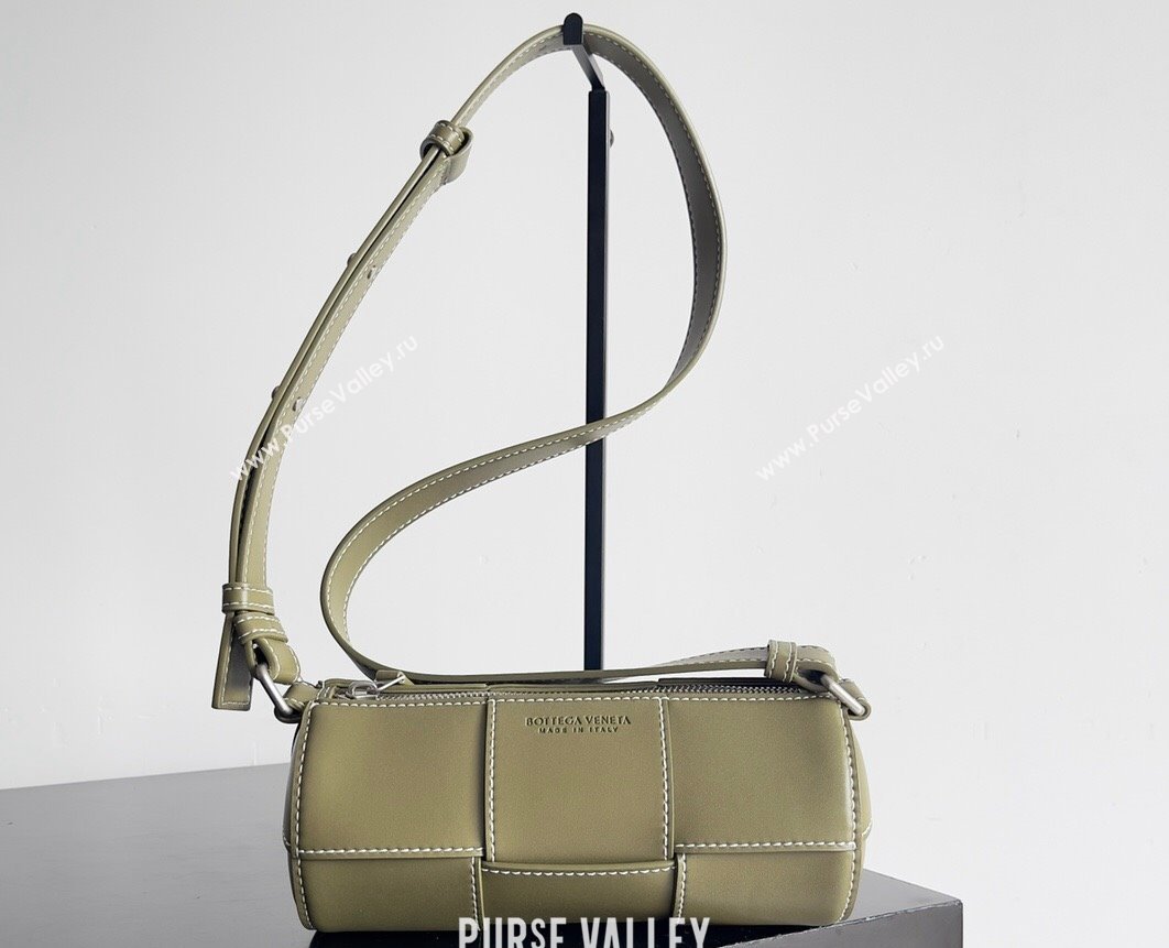 Bottega Veneta Small Canette Intreccio leather cross-body Bag Mud (misu-24040815)