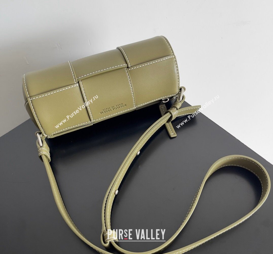 Bottega Veneta Small Canette Intreccio leather cross-body Bag Mud (misu-24040815)
