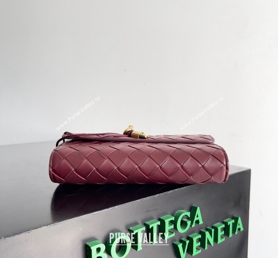 Bottega Veneta Andiamo Large Flap Wallet BAROLO with metallic knot closure 2024 (misu-24040708)