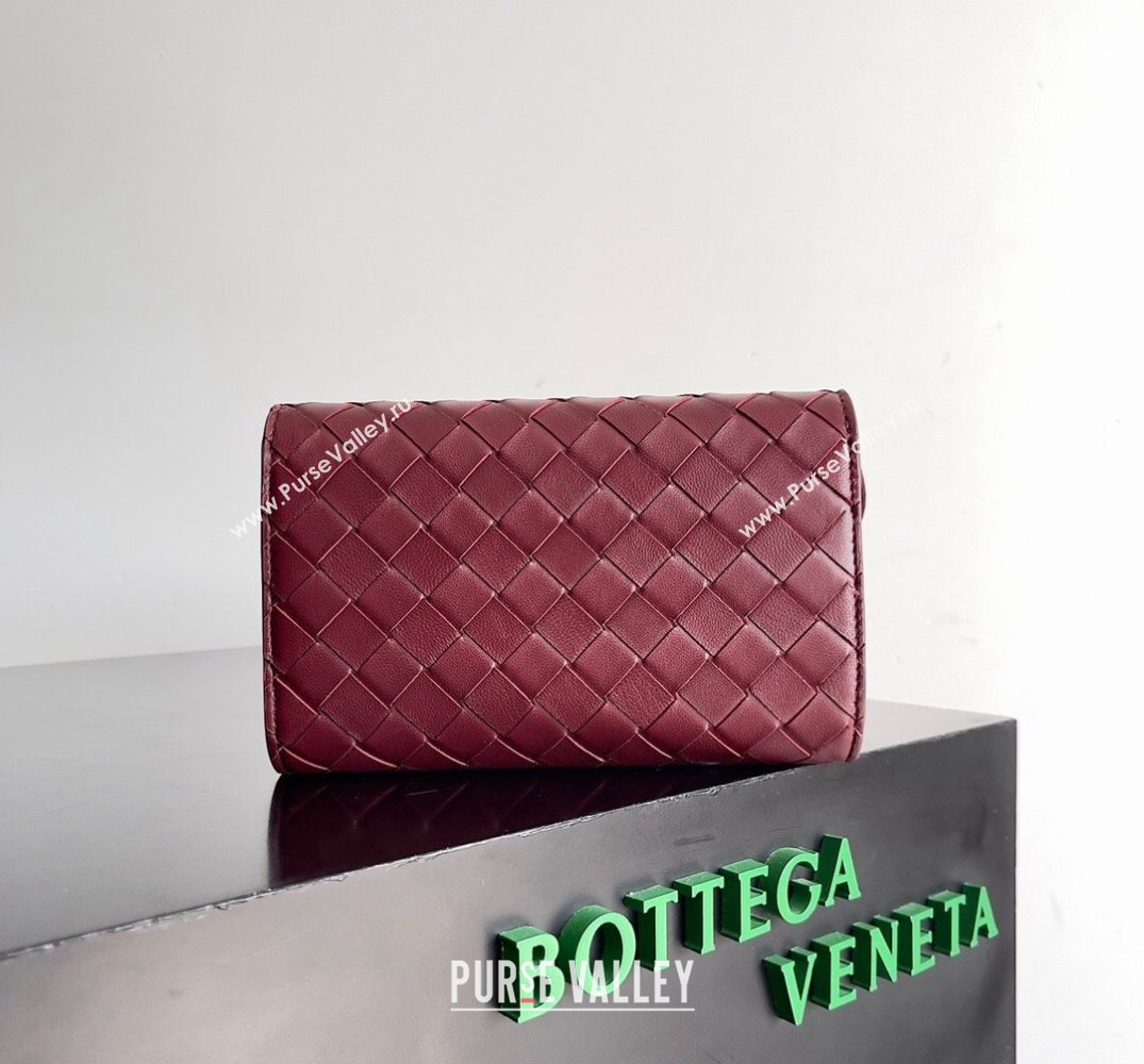 Bottega Veneta Andiamo Large Flap Wallet BAROLO with metallic knot closure 2024 (misu-24040708)