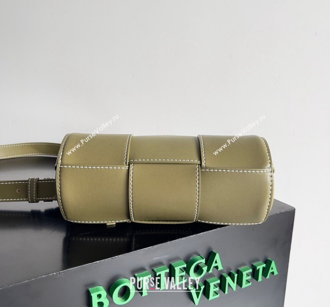 Bottega Veneta Small Canette Intreccio leather cross-body Bag Mud (misu-24040815)