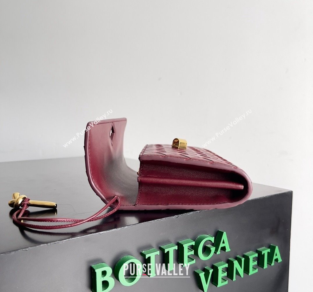 Bottega Veneta Andiamo Large Flap Wallet BAROLO with metallic knot closure 2024 (misu-24040708)