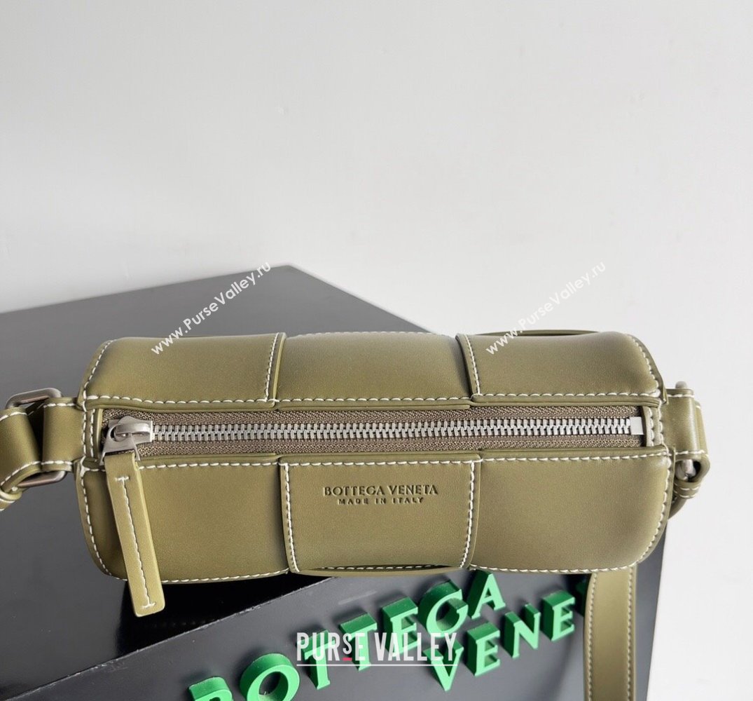 Bottega Veneta Small Canette Intreccio leather cross-body Bag Mud (misu-24040815)