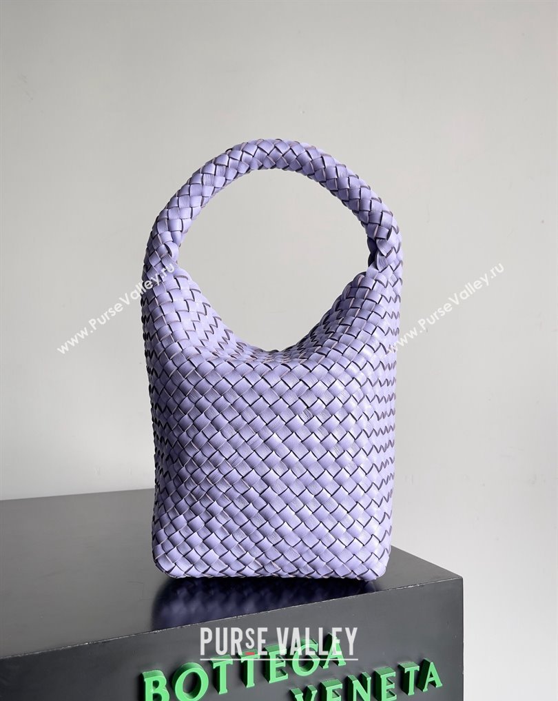 Bottega Veneta Small Cabat Bucket Small Intreccio leather bag Lilac 2024 (misu-24040710)
