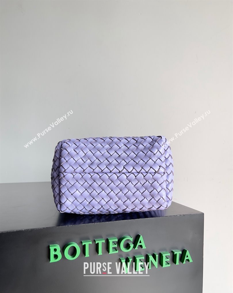 Bottega Veneta Small Cabat Bucket Small Intreccio leather bag Lilac 2024 (misu-24040710)