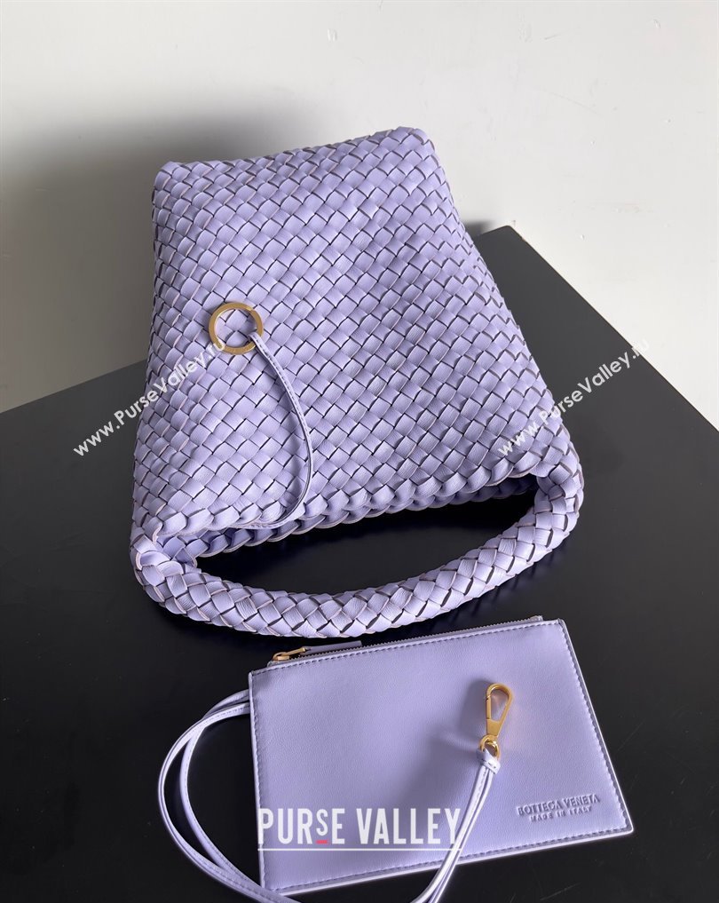 Bottega Veneta Small Cabat Bucket Small Intreccio leather bag Lilac 2024 (misu-24040710)