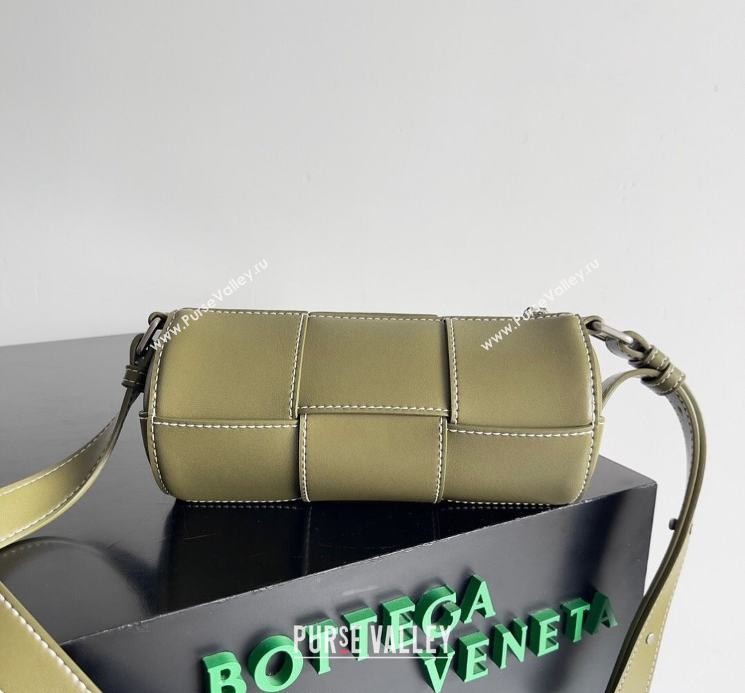 Bottega Veneta Small Canette Intreccio leather cross-body Bag Mud (misu-24040815)