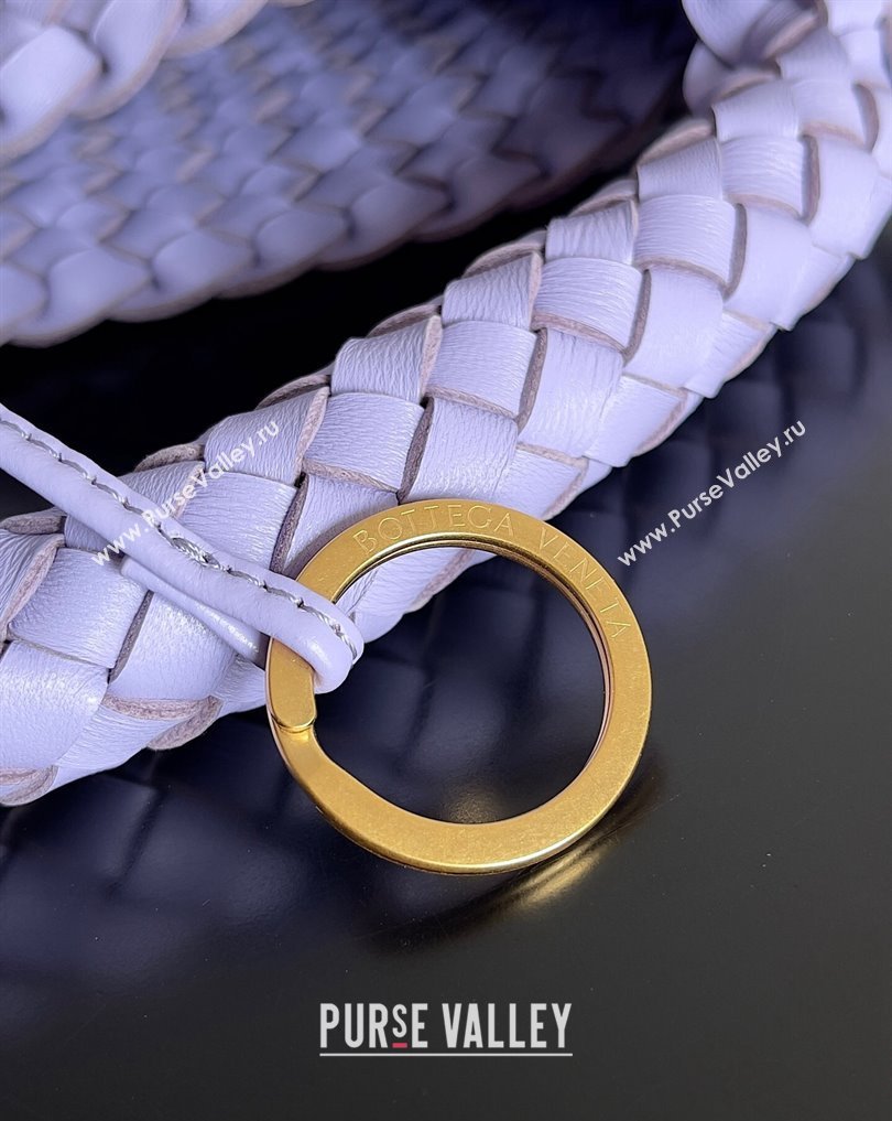 Bottega Veneta Small Cabat Bucket Small Intreccio leather bag Lilac 2024 (misu-24040710)