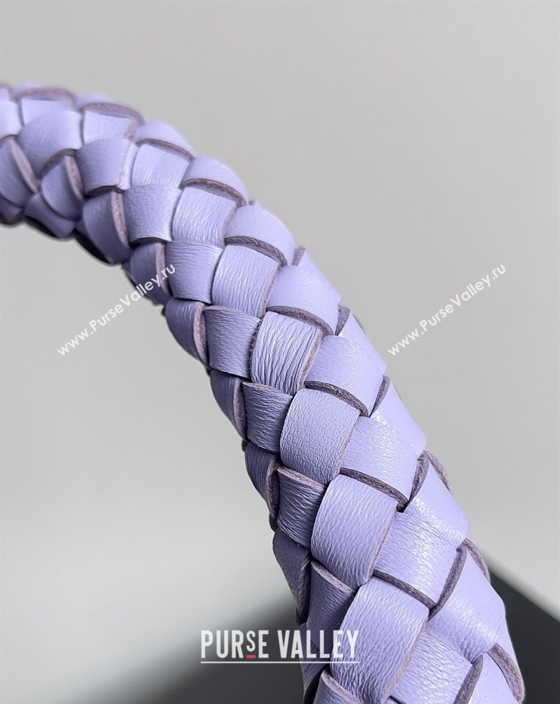 Bottega Veneta Small Cabat Bucket Small Intreccio leather bag Lilac 2024 (misu-24040710)