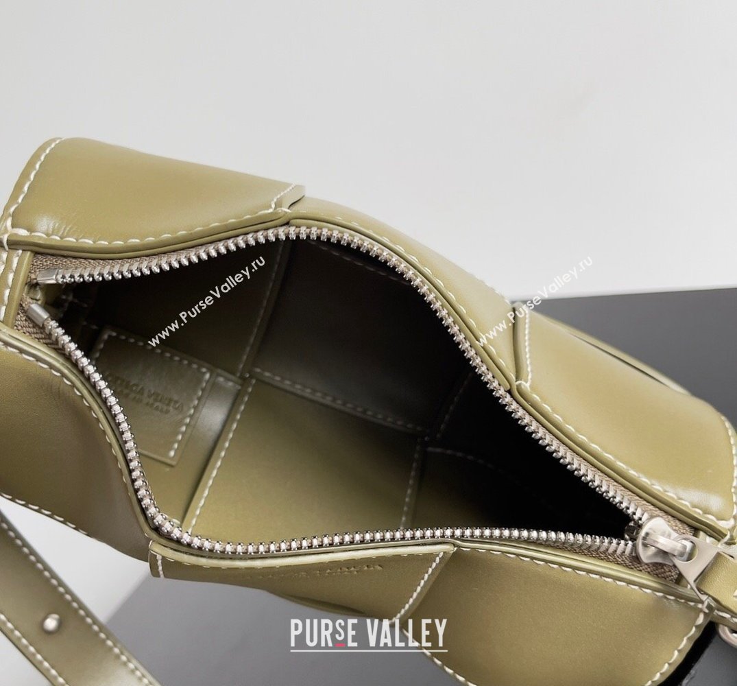 Bottega Veneta Small Canette Intreccio leather cross-body Bag Mud (misu-24040815)