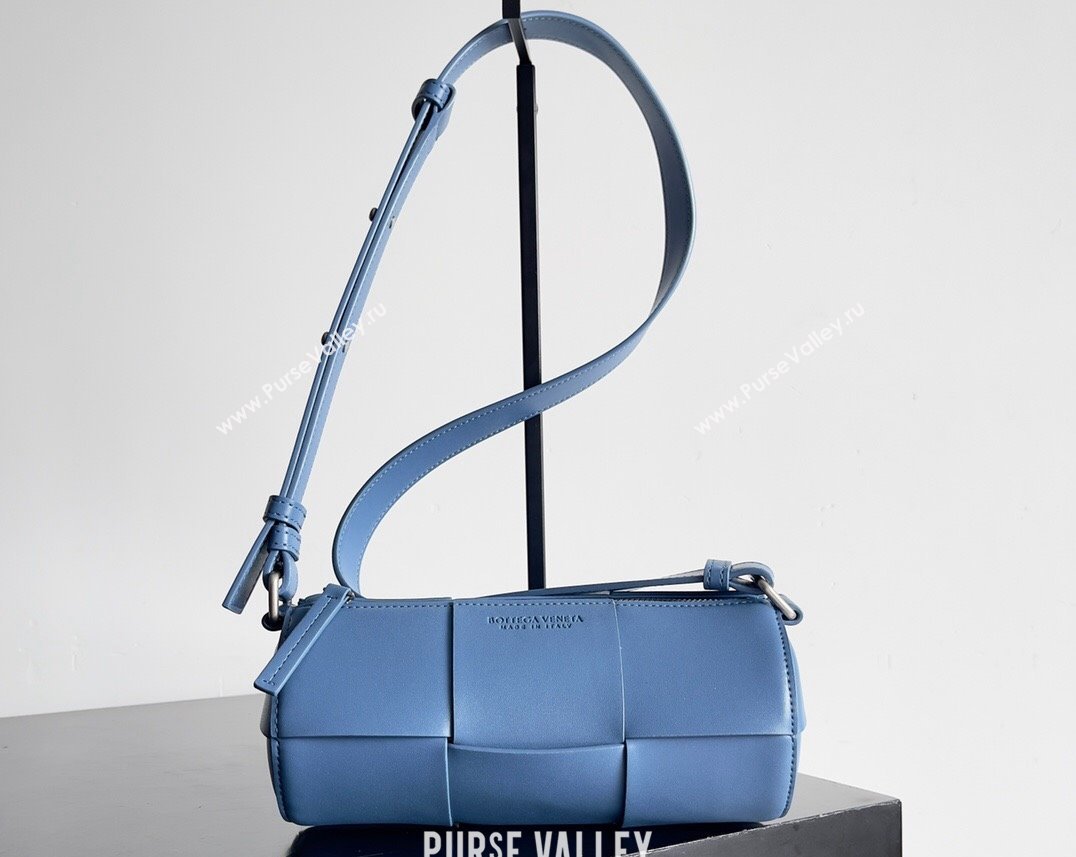 Bottega Veneta Small Canette Intreccio leather cross-body Bag Blue (misu-24040814)