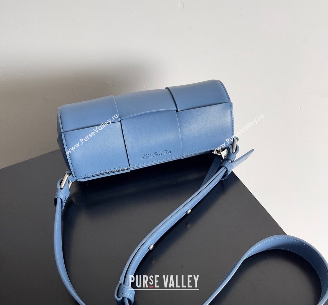 Bottega Veneta Small Canette Intreccio leather cross-body Bag Blue (misu-24040814)