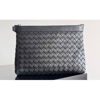 Bottega Veneta Intrecciato leather pouch Clutch Bag Black (misu-24040832)