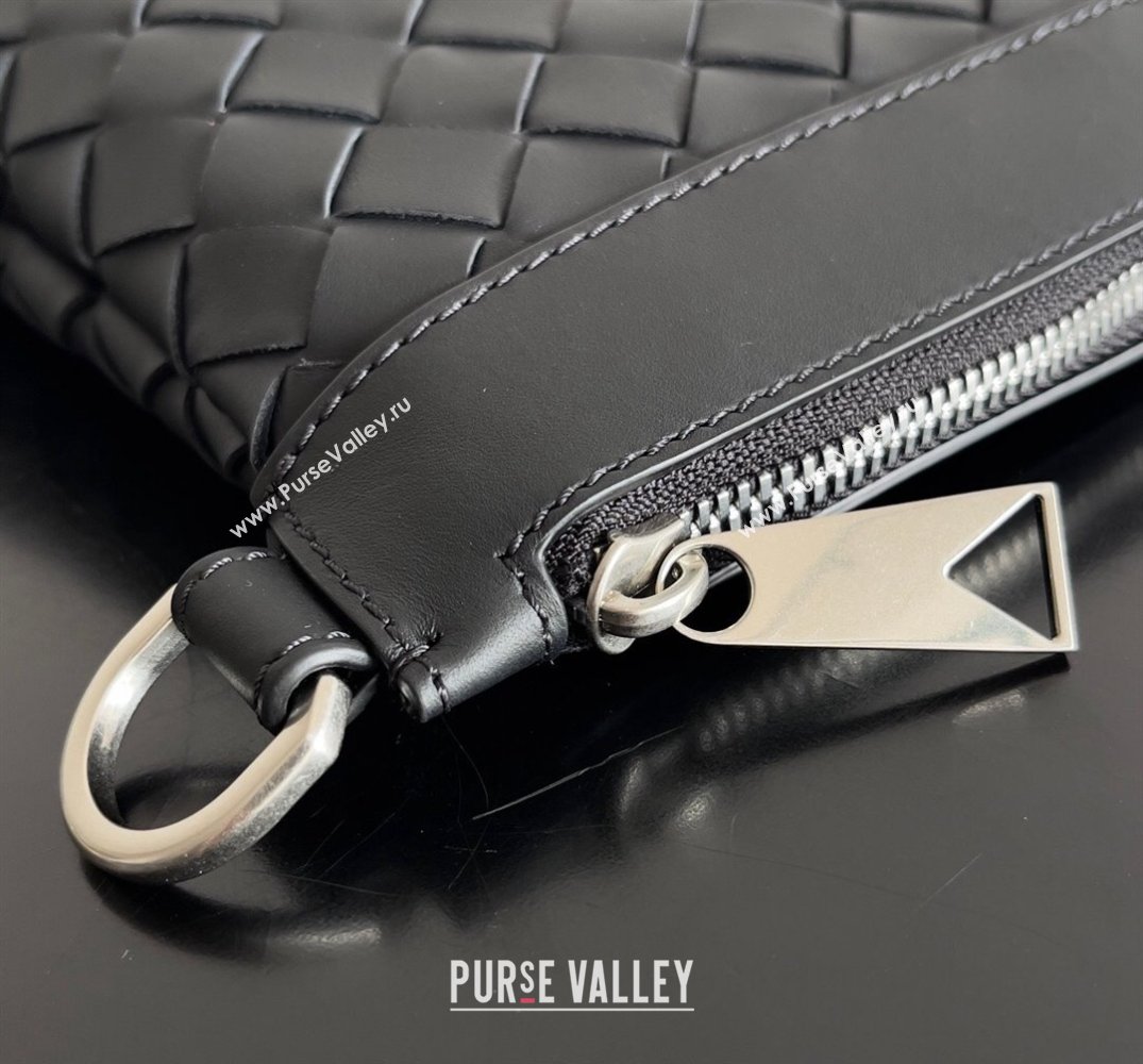 Bottega Veneta Intrecciato leather pouch Clutch Bag Black (misu-24040832)
