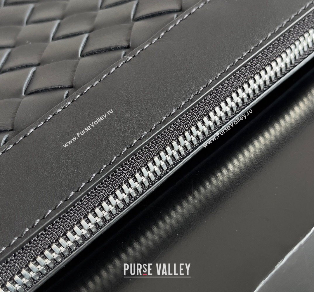 Bottega Veneta Intrecciato leather pouch Clutch Bag Black (misu-24040832)