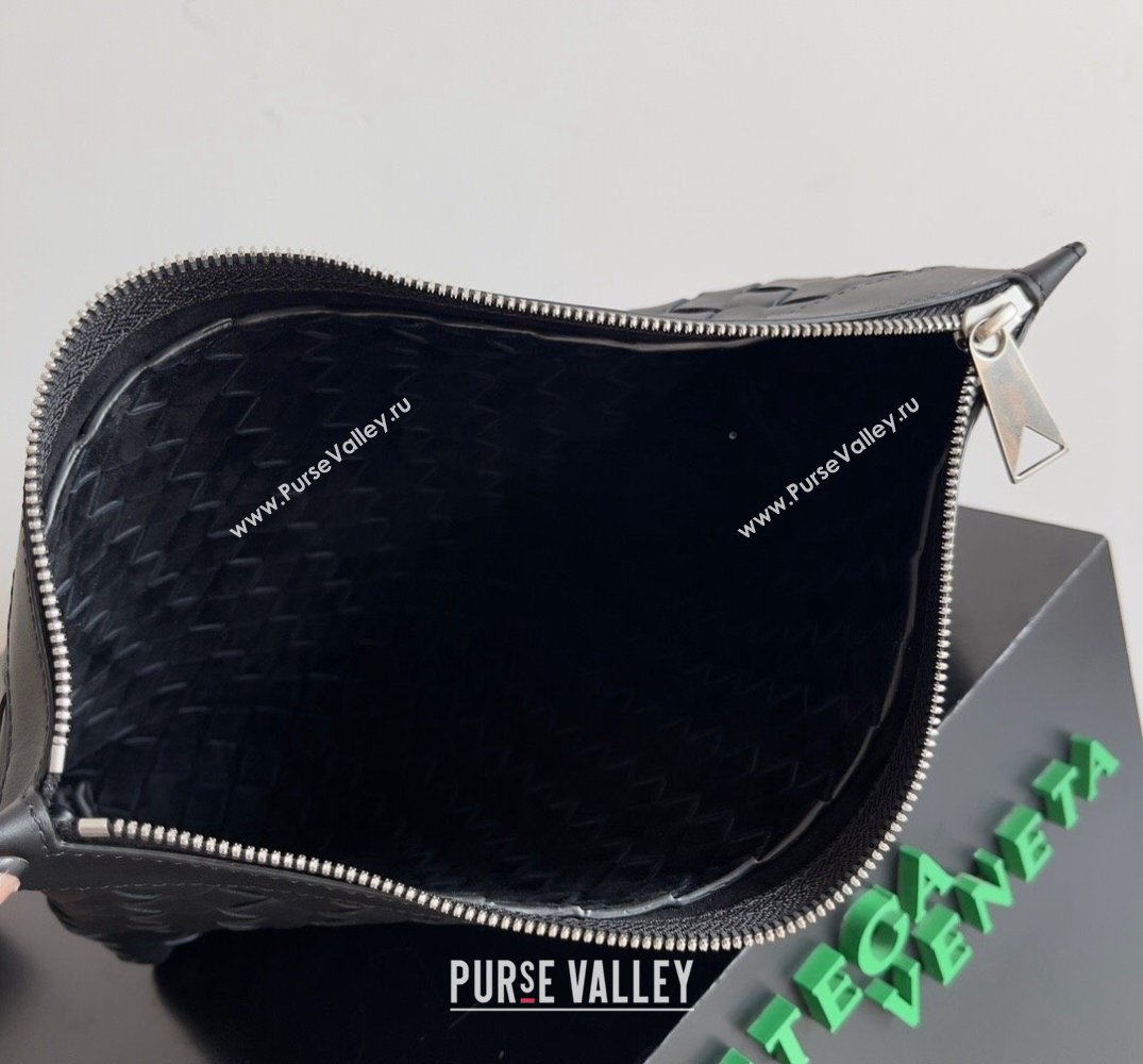 Bottega Veneta Intrecciato leather pouch Clutch Bag Black (misu-24040832)