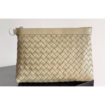 Bottega Veneta Intrecciato leather pouch Clutch Bag Beige (misu-24040833)