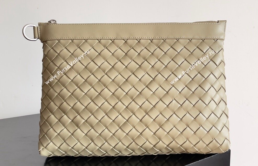 Bottega Veneta Intrecciato leather pouch Clutch Bag Beige (misu-24040833)