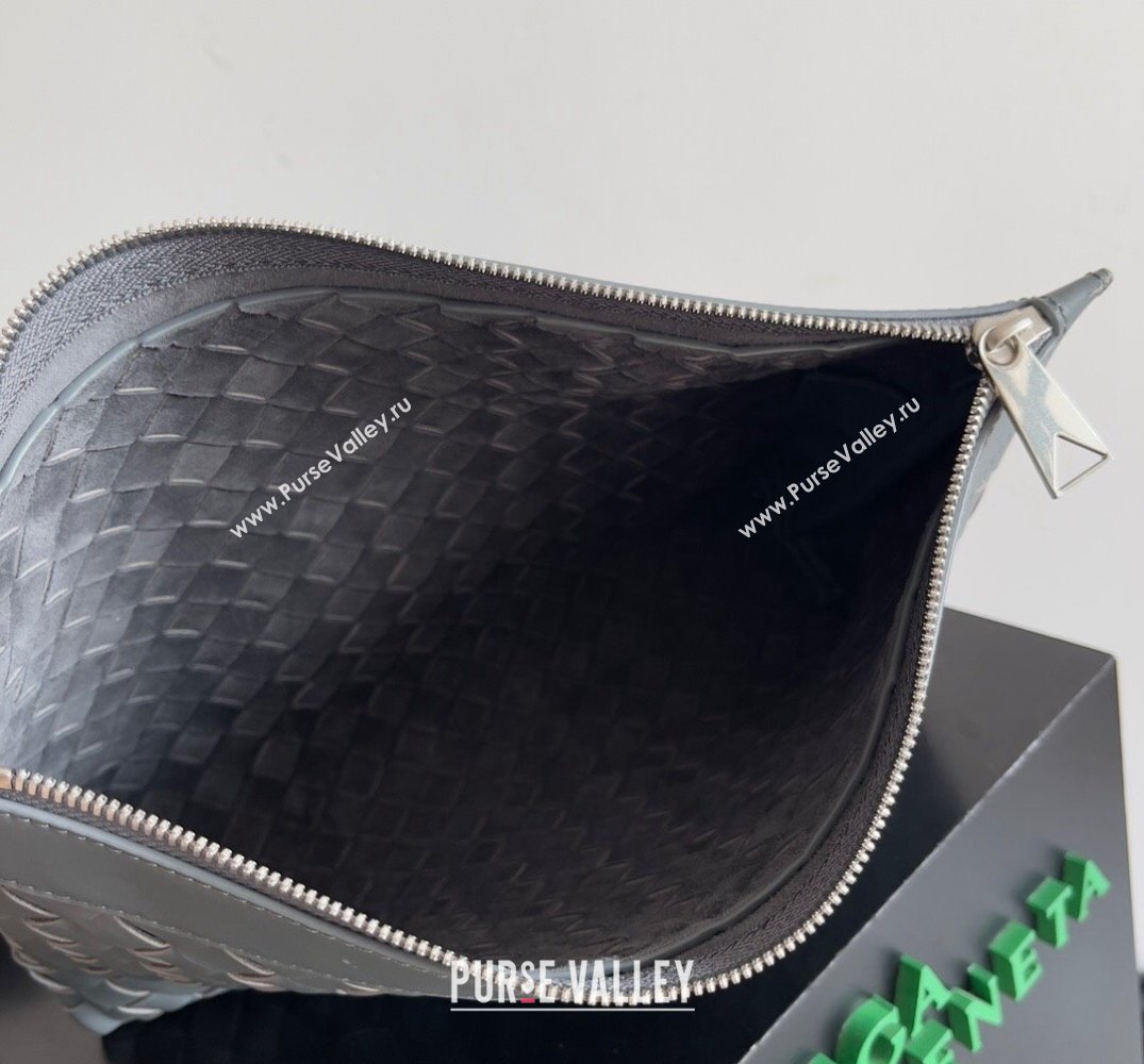 Bottega Veneta Intrecciato leather pouch Clutch Bag Gray (misu-24040834)
