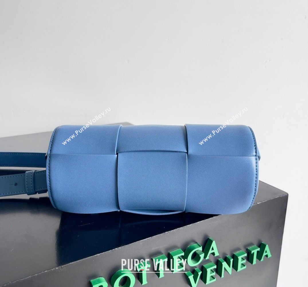 Bottega Veneta Small Canette Intreccio leather cross-body Bag Blue (misu-24040814)