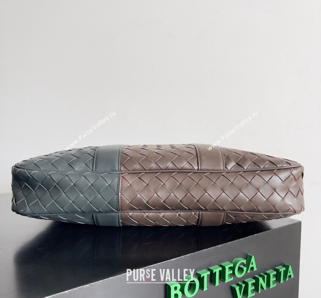 Bottega Veneta Large Intrecciato Briefcase Bag Light brown / Dark green (misu-24040829)