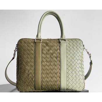 Bottega Veneta Large Intrecciato Briefcase Bag Mud / Travertine (misu-24040830)